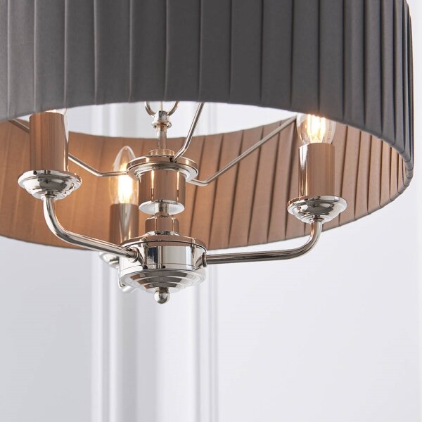 Lustră pe lanț Endon 94394 HIGHCLERE 3xE14/40W/230V dark gri/crom lucios