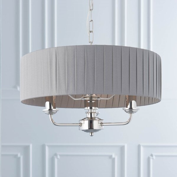Lustră pe lanț Endon 94394 HIGHCLERE 3xE14/40W/230V dark gri/crom lucios