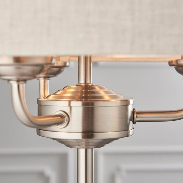 Lampă de masă Endon 94369 HIGHCLERE 3xE14/18W/230V bej/crom mat