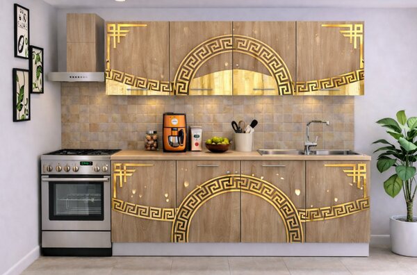 Bucatarie Verona 200 cm Sonoma Ornament Gold
