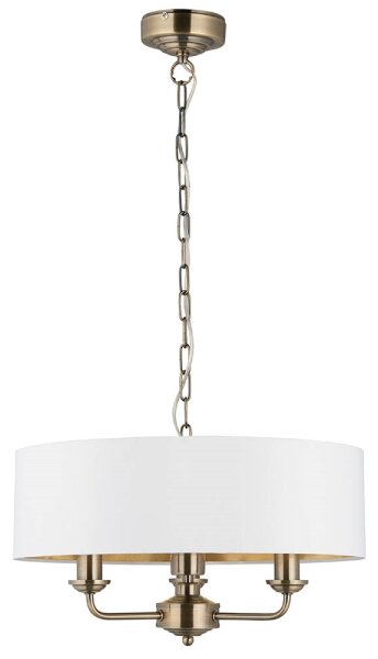 Lustră pe lanț Endon 98934 HIGHCLERE 3xE14/40W/230V alb/alamă