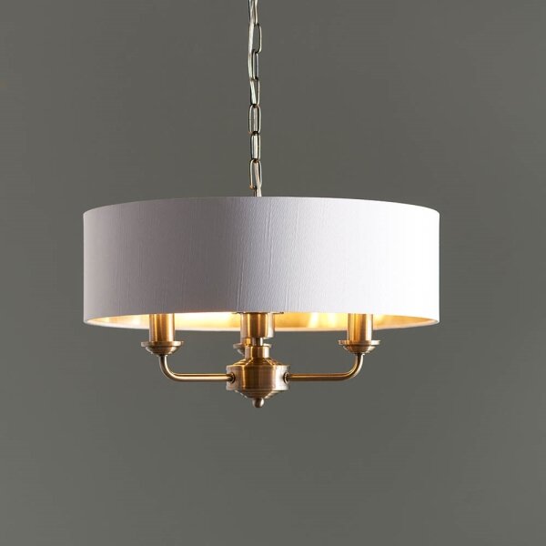 Lustră pe lanț Endon 98934 HIGHCLERE 3xE14/40W/230V alb/alamă