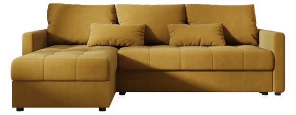 Coltar extensibil de colt VENORIA, mustar, reversibil, 220x143 cm + 2 perne GRATUIT