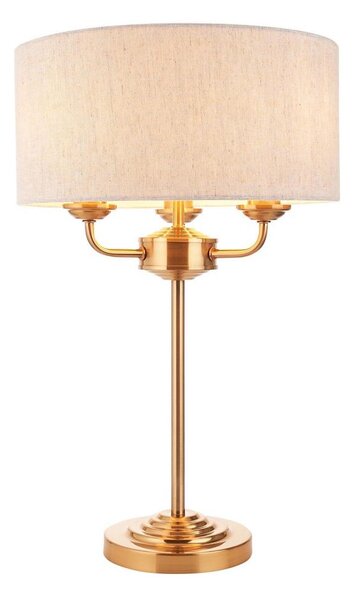 Lampă de masă Endon 110721 HIGHCLERE 3xE14/18W/230V bej/alamă