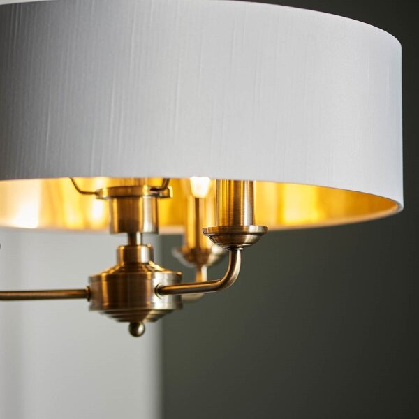 Lustră pe lanț Endon 98934 HIGHCLERE 3xE14/40W/230V alb/alamă