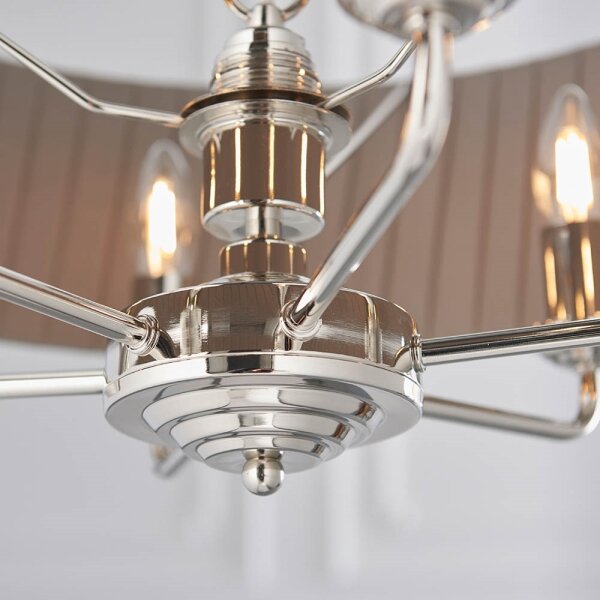 Lustră pe lanț Endon 94397 HIGHCLERE 6xE14/40W/230V gri/crom lucios