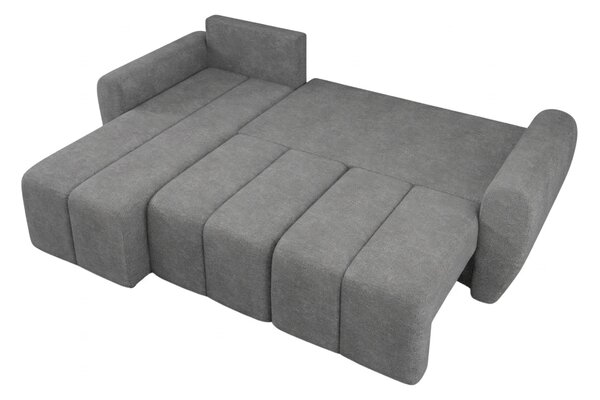 Coltar extensibil de colt SEVIO, gri, reversibil, 246x145 cm + 2 perne GRATUIT