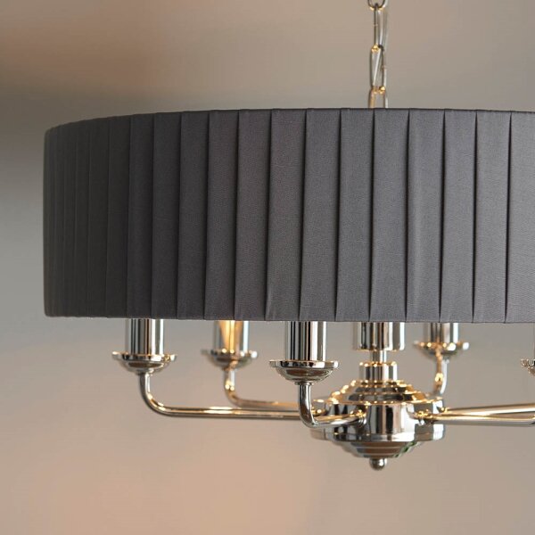 Lustră pe lanț Endon 94397 HIGHCLERE 6xE14/40W/230V gri/crom lucios