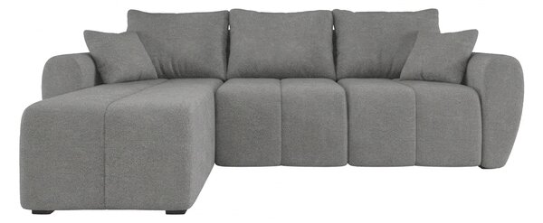Coltar extensibil de colt SEVIO, gri, reversibil, 246x145 cm + 2 perne GRATUIT
