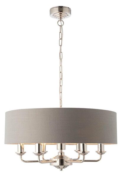 Lustră pe lanț Endon 94373 HIGHCLERE 6xE14/40W/230V gri/crom lucios