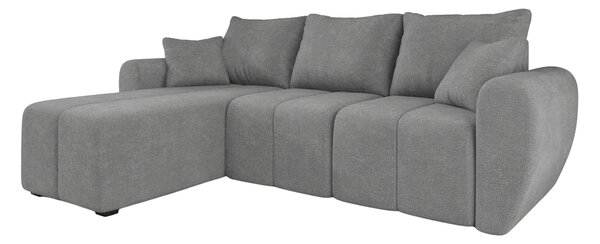 Coltar extensibil de colt SEVIO, gri, reversibil, 246x145 cm + 2 perne GRATUIT