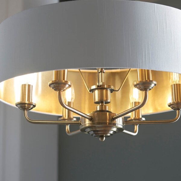 Lustră pe lanț Endon 98933 HIGHCLERE 6xE14/40W/230V alb/alamă