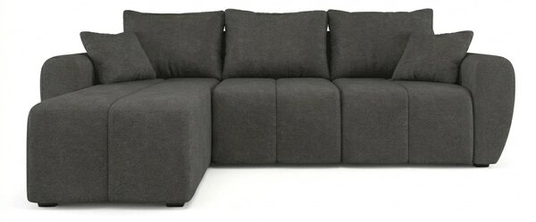 Coltar extensibil de colt SEVIO, gri inchis, reversibil, 246x145 cm + 2 perne GRATUIT
