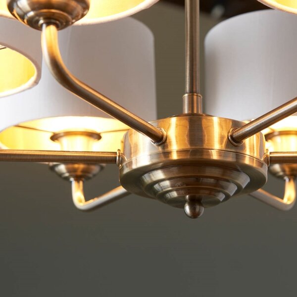 Lustră pe lanț Endon 98936 HIGHCLERE 6xE14/28W/230V alb/alamă