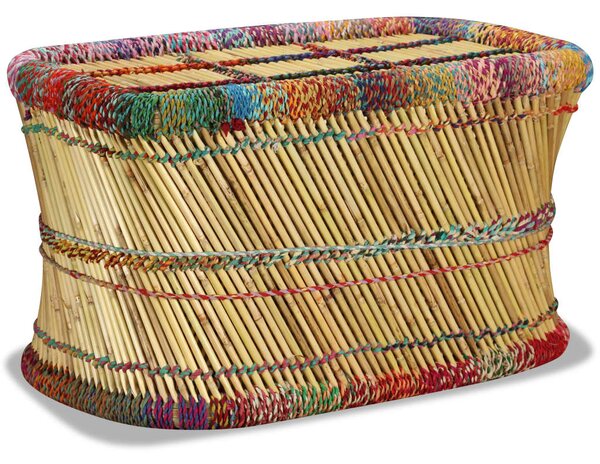 Măsuță de cafea cu detalii chindi, multicolor, bambus