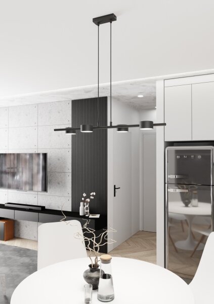 Lustră pe cablu SORA 4xGX53/12W/230V negru