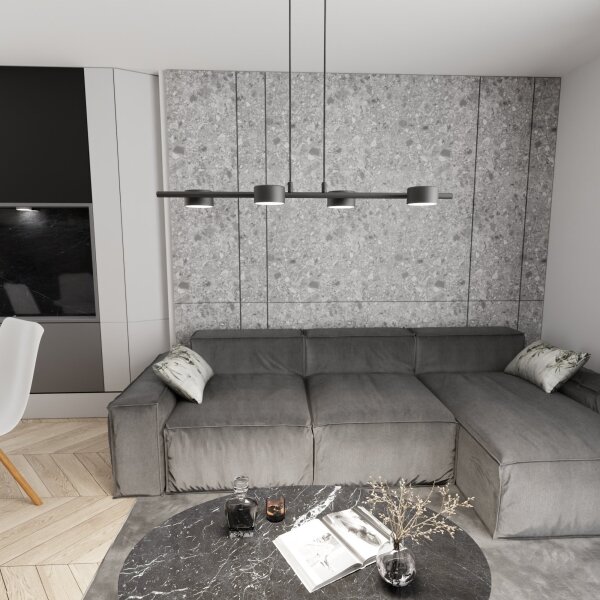 Lustră pe cablu SORA 4xGX53/12W/230V negru