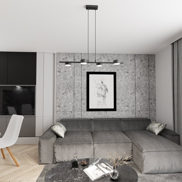 Lustră pe cablu SORA 4xGX53/12W/230V negru