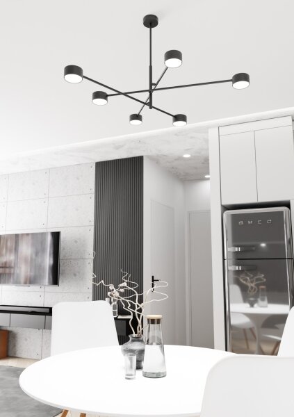 Lustră pe cablu NATSU 6xGX53/12W/230V negru