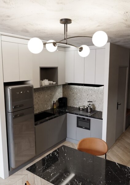 Lustră pe tijă PREGOS 4xE14/10W/230V negru