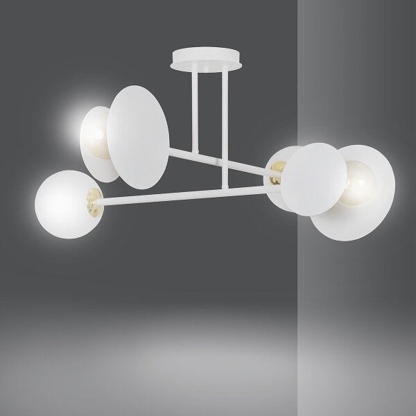 Lustră pe tijă MINERVA 2xE27/15W + 2xE14/10W/230V alb