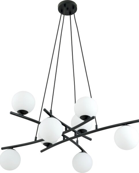 Lustră pe cablu ESSA 8xE14/10W/230V negru/alb