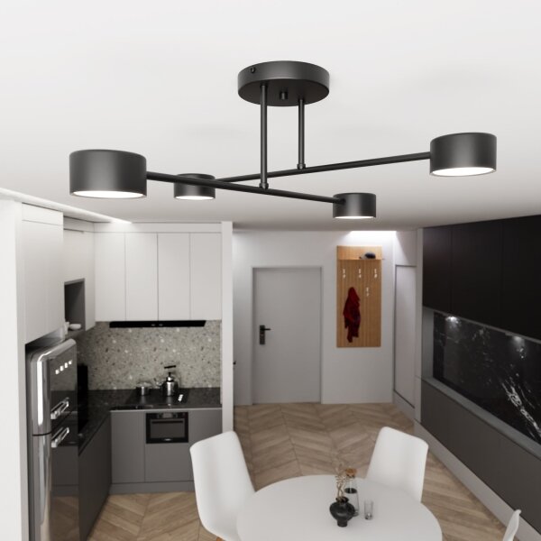 Lustră aplicată HALO 4xGX53/10W/230V negru