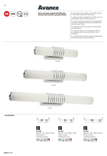 Aplică LED Redo 01-1431 AVANCE LED/14W/230V 63 cm alb
