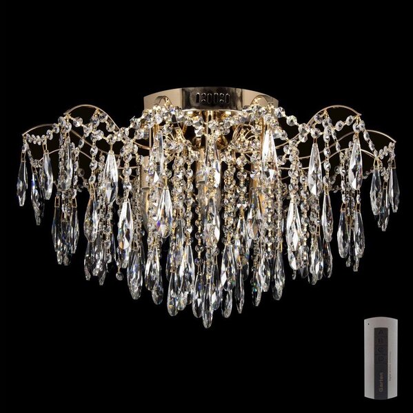 LED Plafonier cristal 6xE27/60W/230V + 6xLED/3W