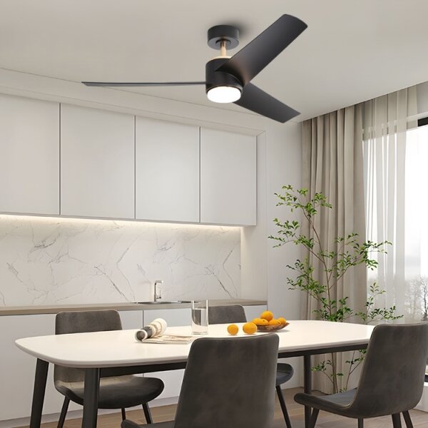 Ventilator LED dimabil de tavan Immax NEO 07280L BEAUTY 18W/230V negru Wi-Fi Tuya + telecomandă