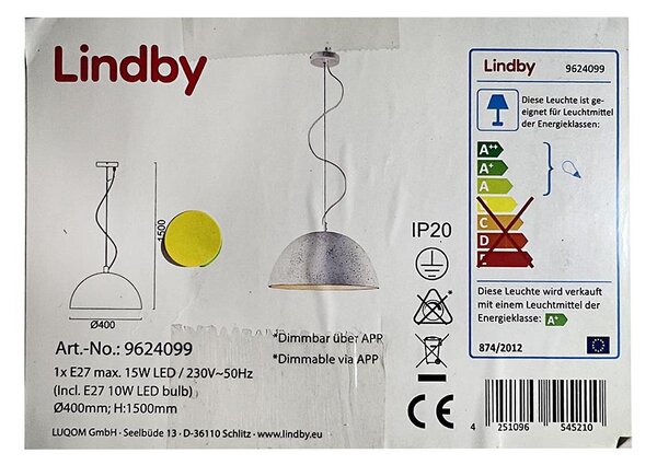 Lindby - Candelabru LED RGB reglabil CAROLLE LED/10W/230V pe cablu