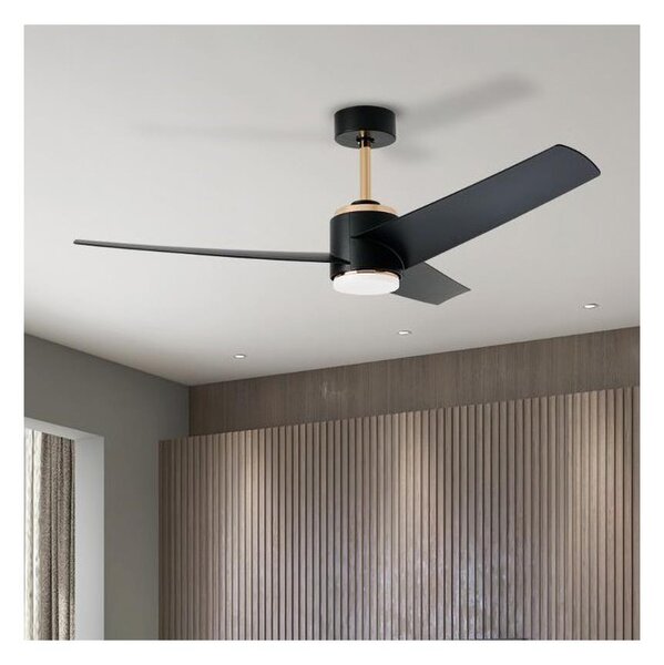 Ventilator LED dimabil de tavan Immax NEO 07280L BEAUTY 18W/230V negru Wi-Fi Tuya + telecomandă