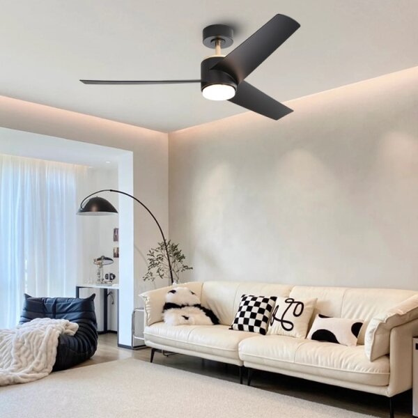 Ventilator LED dimabil de tavan Immax NEO 07280L BEAUTY 18W/230V negru Wi-Fi Tuya + telecomandă