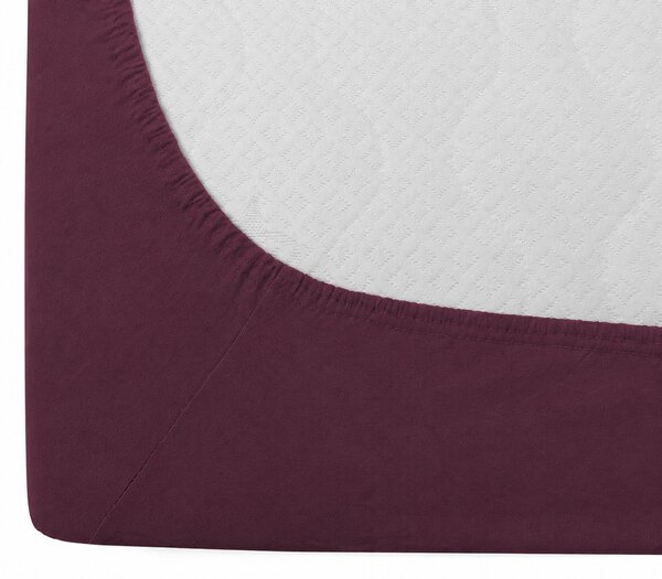 Cearsaf Jersey cu lycra visiniu inchis 90 x 200 cm
