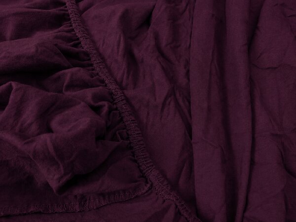 Cearsaf Jersey cu lycra visiniu inchis 90 x 200 cm