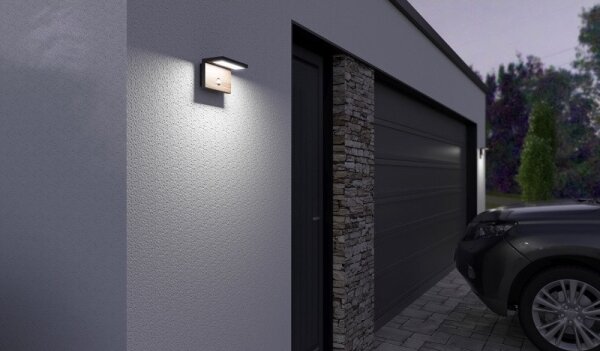 Aplică LED de exterior cu senzor NATURA LED/12W/230V 4000K IP54 maro/antracit