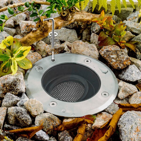 EVN Pentola Lampă încastrată din oțel inoxidabil Ø13,5cm 3.000K, Metalic, Metal, Modern, Corpuri de iluminat încastrate rotunde
