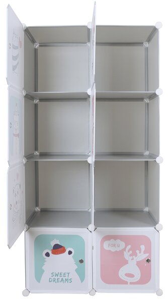 Dulap modular pentru copii Rover (gri + motiv pentru copii). 1028916