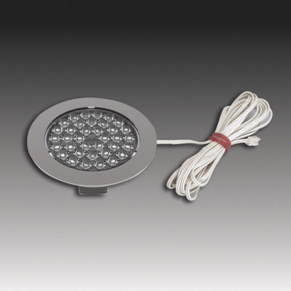 Hera R 68-LED Lampă încastrată cu aspect inox, Metalic, Studiu / Birou, Plastic, Modern, Corpuri de iluminat încastrate rotunde