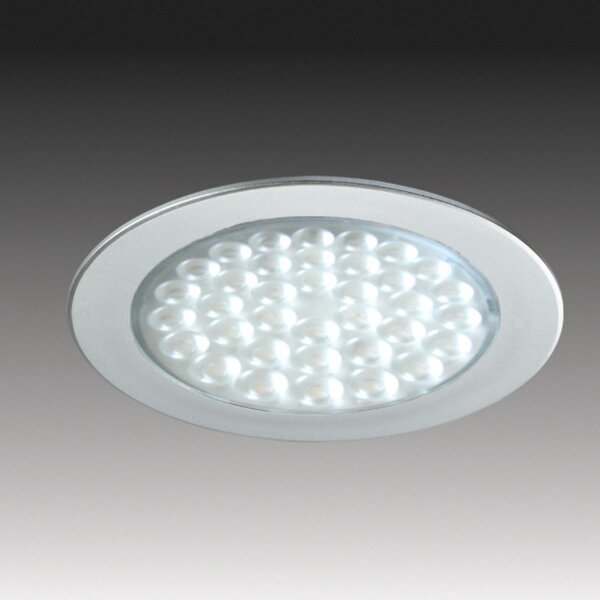 Hera R 68-LED Lampă încastrată cu aspect inox, Metalic, Studiu / Birou, Plastic, Modern, Corpuri de iluminat încastrate rotunde