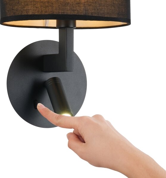 Brilagi - Lampă LED de perete DAYA 1xE14/40W/230V + LED/3W negru