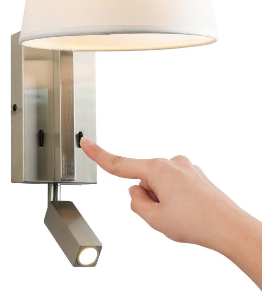 Lampă LED de perete Brilagi RAYA 1xE14/40W/230V + LED/3W alb/crom mat