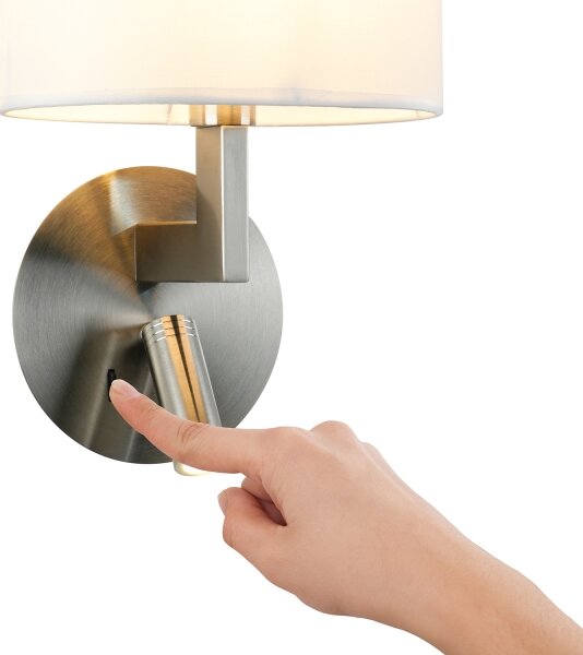 Lampă LED de perete Brilagi DAYA 1xE14/40W/230V + LED/3W alb/crom mat