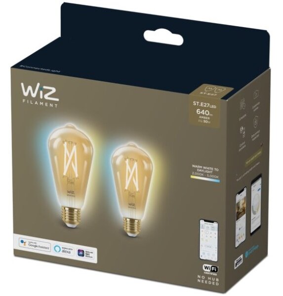 SET 2x LED Vintage ST64 E27/6,7W/230V 2000-5000K Wi-Fi -WiZ dimabil