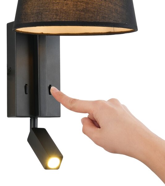 Lampă LED de perete Brilagi RAYA 1xE14/40W/230V + LED/3W negru