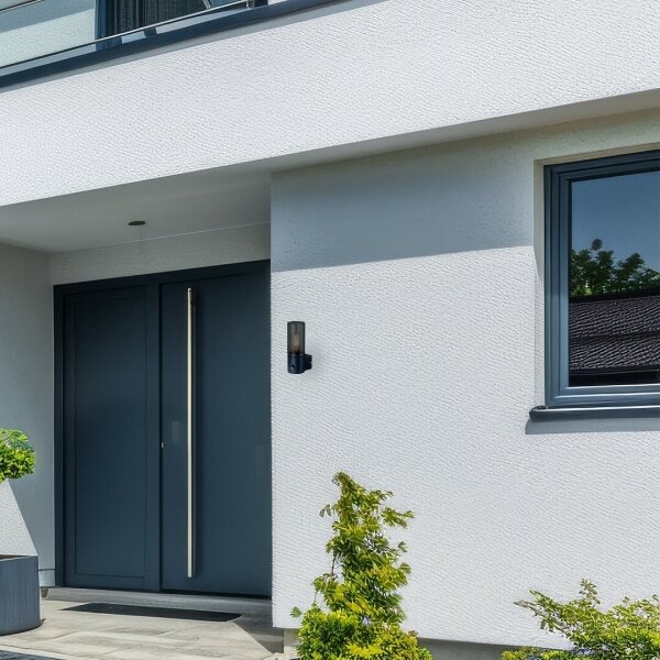 Aplica de perete exterior HARLEM cu senzor 1xE27/60W/230V IP44 negru