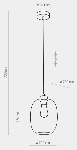 Candelabru pe cablu ELIO 1xE27/15W/230V