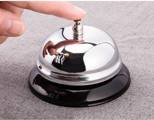 Clopotel sonerie pentru receptie hotel, bar, pensiune, otel inoxidabil, diametru 5.5 cm