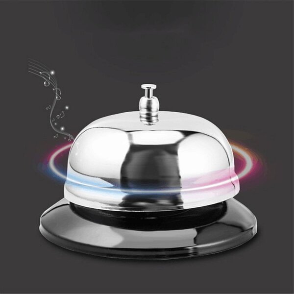 Clopotel sonerie pentru receptie hotel, bar, pensiune, otel inoxidabil, diametru 5.5 cm