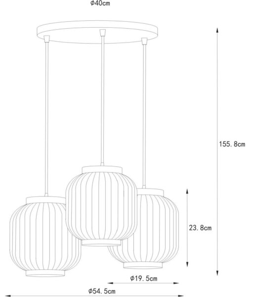 Lustră pe cablu Lucide 13435/03/31 GOSSE 3xE27/40W/230V porțelan